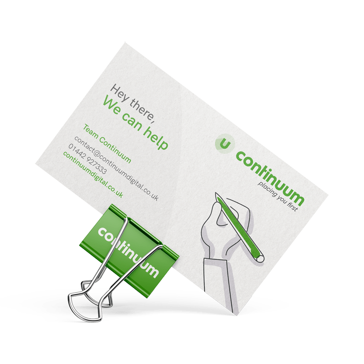 Continuum welcome business card